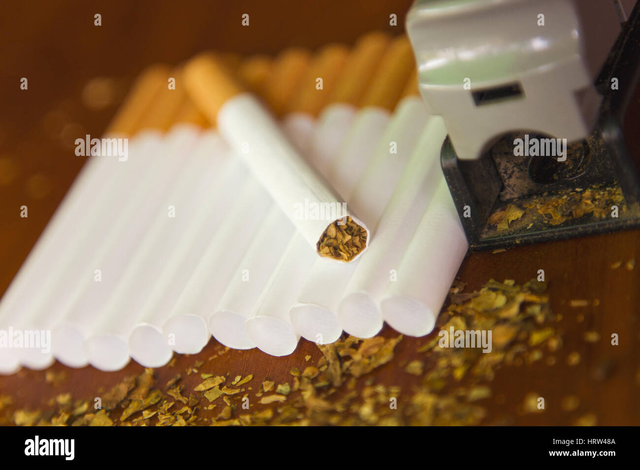 Homemade cigarettes with fresh tobacco Stock Photo Alamy