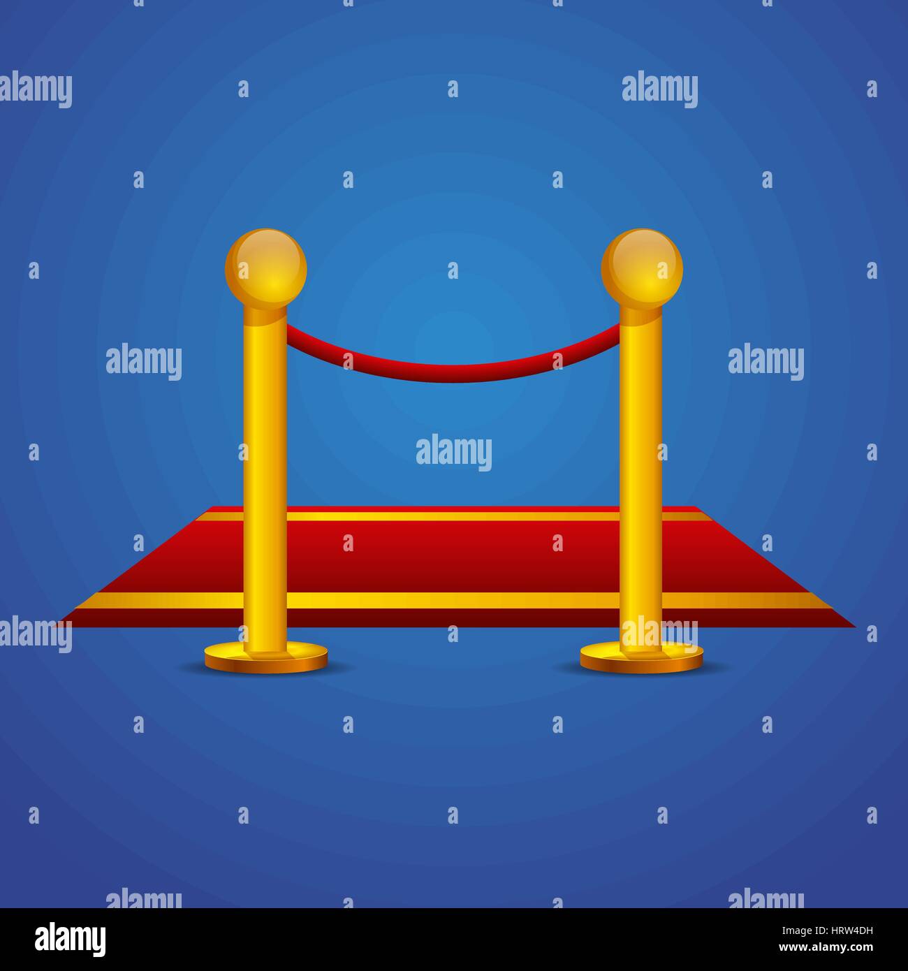 Red carpet and barrier rope Stock Vector