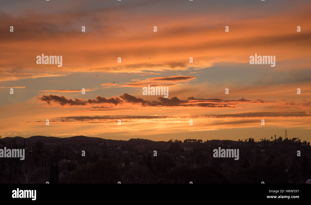 Sunset in Los Angeles Stock Photo Alamy