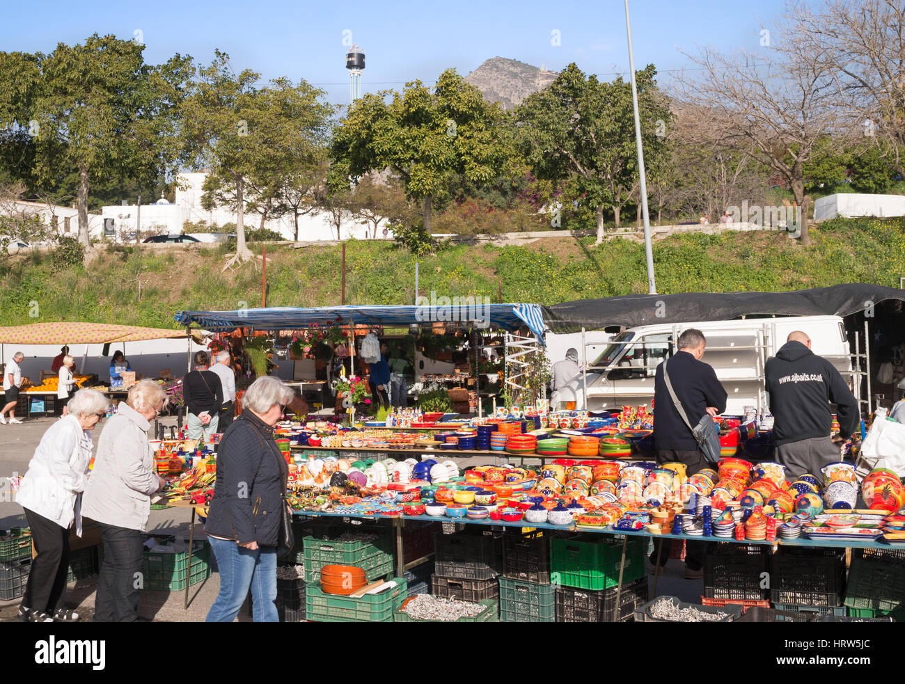 Benalmadena open air market, Spain Stock Photo