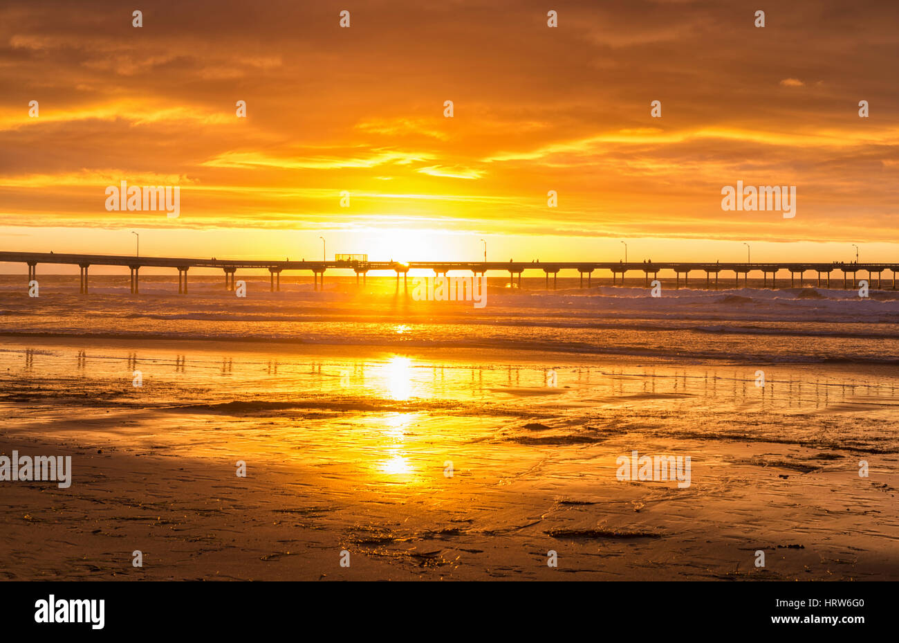 Coastal Sunset At Ocean Beach View Of The Ocean Beach Pier San Diego