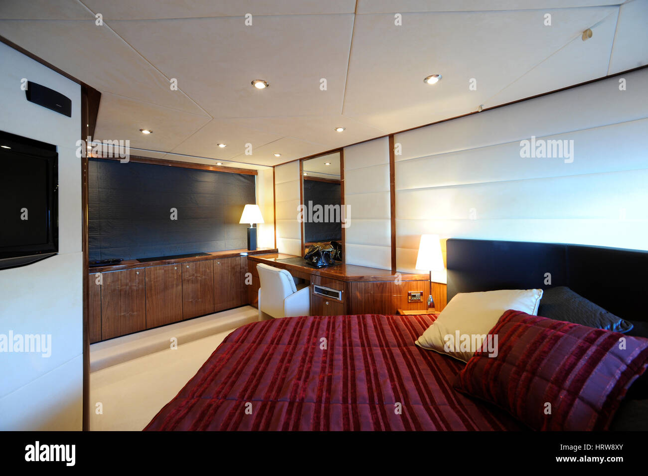 interior of Sunseeker luxury yatch Stock Photo