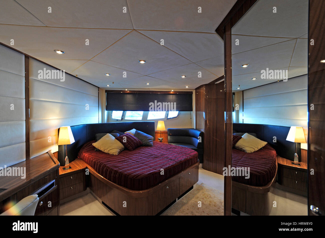 interior of Sunseeker luxury yatch Stock Photo