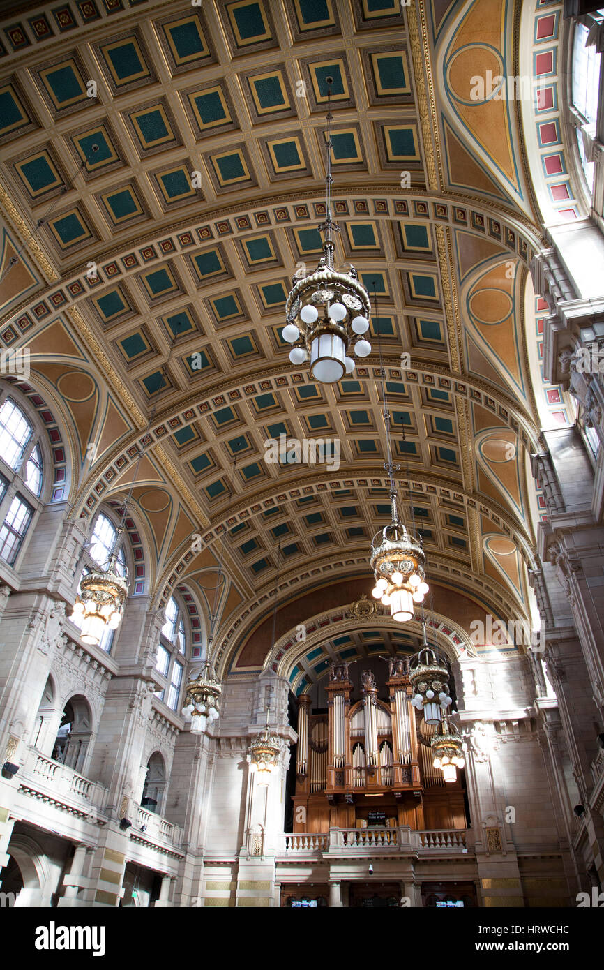 The ceiling of the entrance to the Kelvingrove Art Gallery and Museum in Galsgow, Scotland Stock Photo