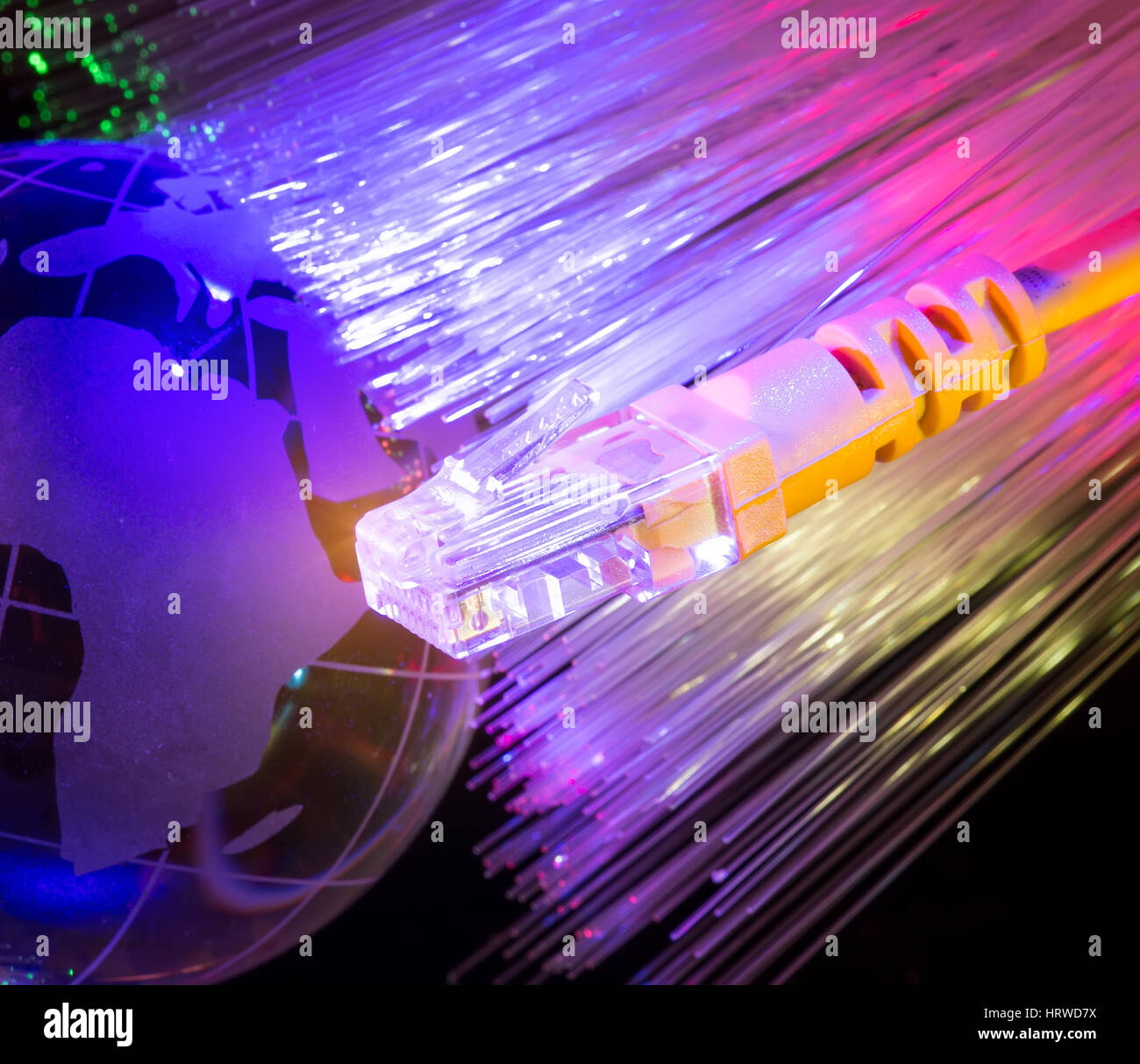 Fiber optic cable and earth hi-res stock photography and images - Alamy