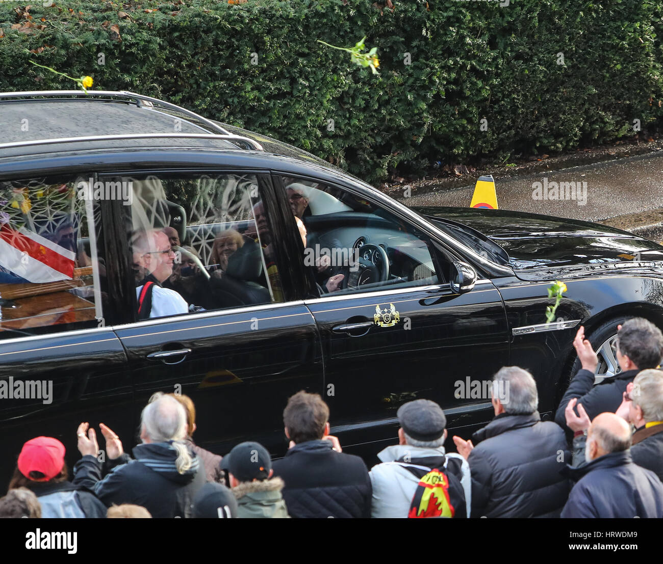 The funeral of ex-England manager Graham Taylor takes place at St. Mary's Church in Watford. Taylor managed Watford FC twice, famously during the time the club was owned by Elton John. He also managed Aston Villa and Wolves.  Featuring: Atmosphere Where: Stock Photo