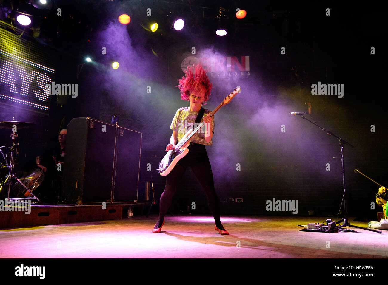 BARCELONA - MAR 18: The Subways (rock band) performs at Bikini stage on March 18, 2015 in Barcelona, Spain. Stock Photo