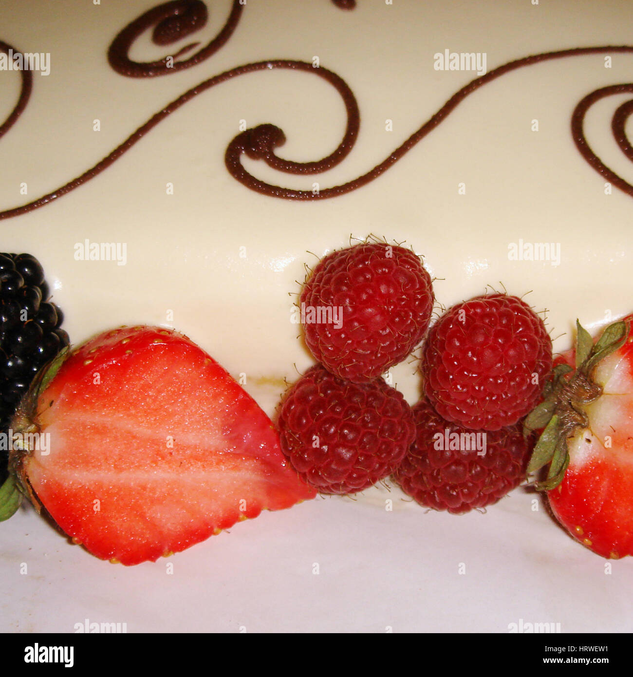 Birthday cake with strawberries hi-res stock photography and images - Alamy