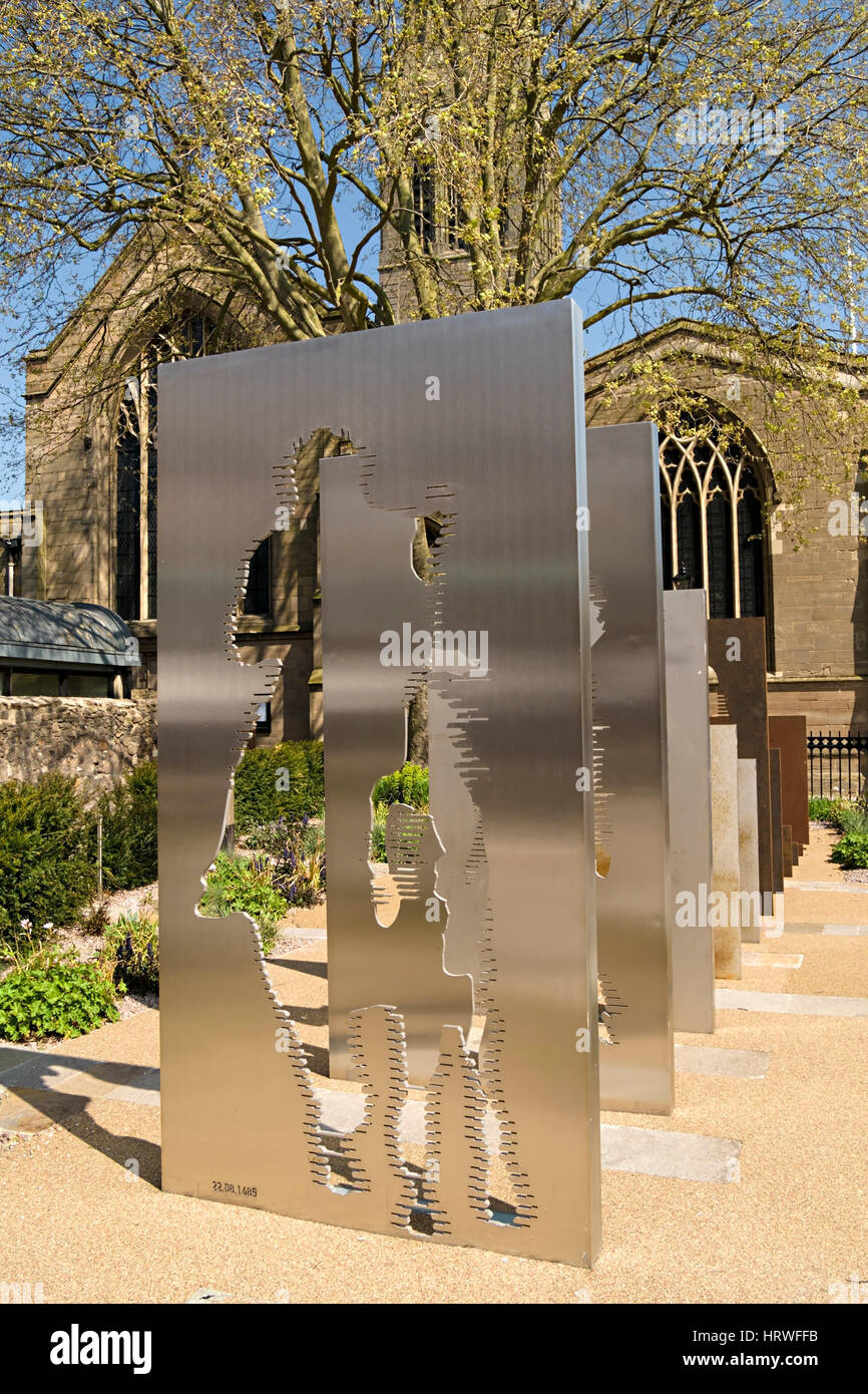 Towards Stillness - modern King Richard III steel sculpture by Dallas Pierce Quintero architects, Leicester Cathedral, Leicester, England, UK Stock Photo