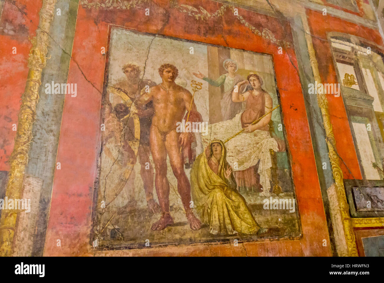 A view of ancient artwork in city of Pompeii, Italy Stock Photo Alamy