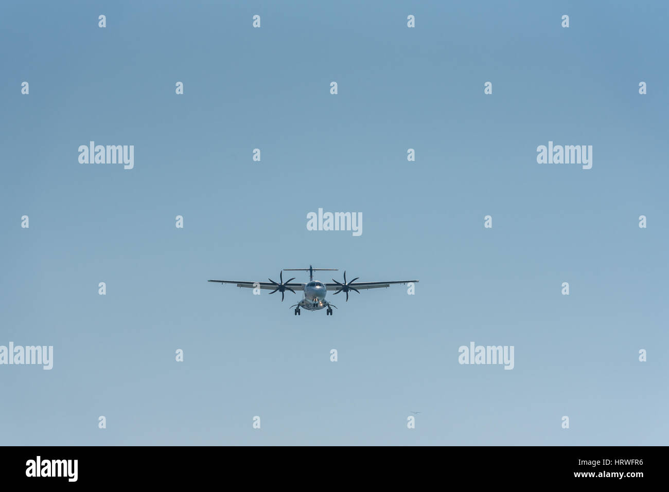 Israir plane landing in Sde Dov airport, Tel Aviv-Yafo, Israel Stock Photo