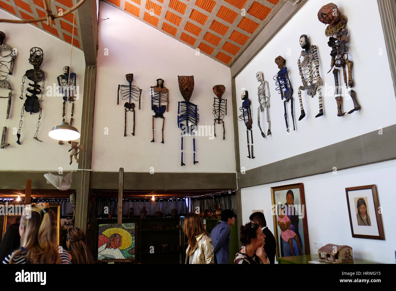 Details from the interior of the House Studio Museum of Diego Rivera and Frida Kahlo, San Angel Inn Colony, Mexico DF. Stock Photo