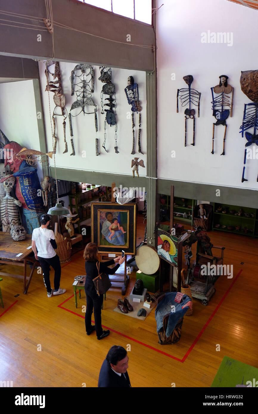 Details from the interior of the House Studio Museum of Diego Rivera and Frida Kahlo, San Angel Inn Colony, Mexico DF. Stock Photo