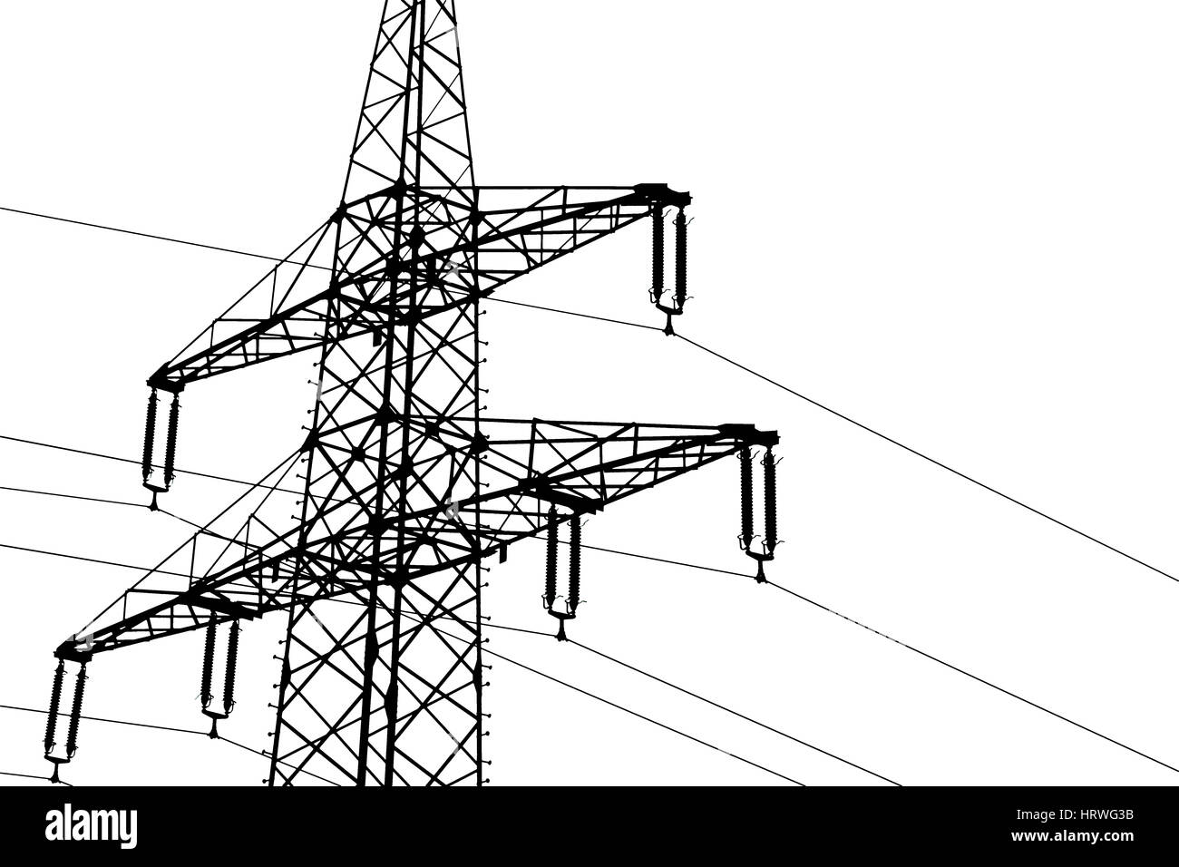 Illustration of a high voltage power line Stock Photo Alamy