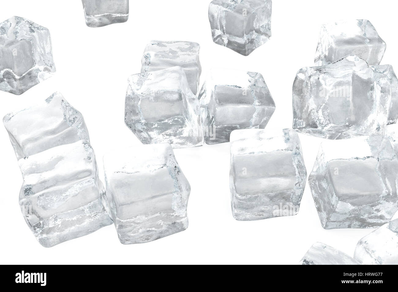 Ice cubes isolated on white background, 3d rendering Stock Photo - Alamy