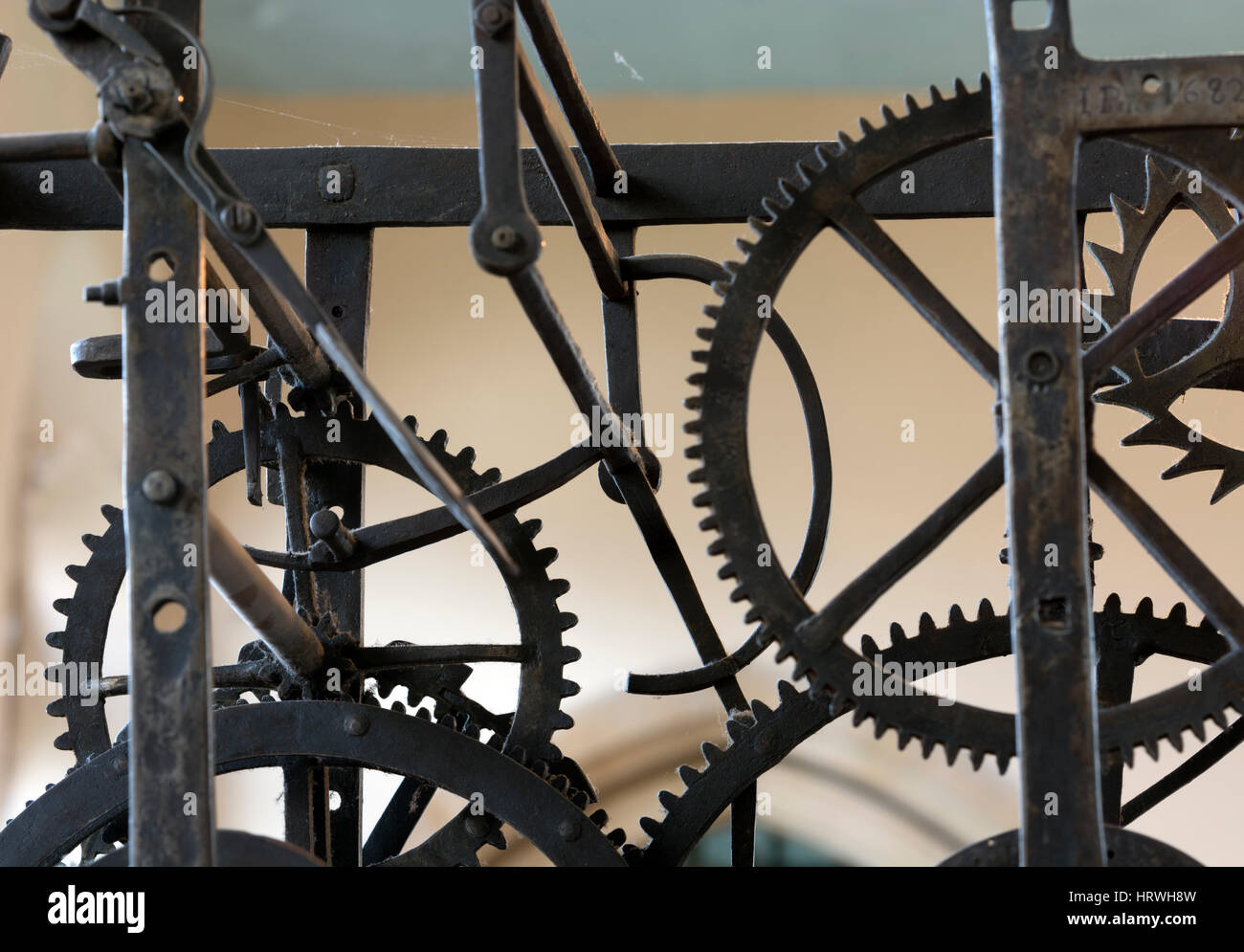 The old church clock workings, St. Nicholas Church, Alcester