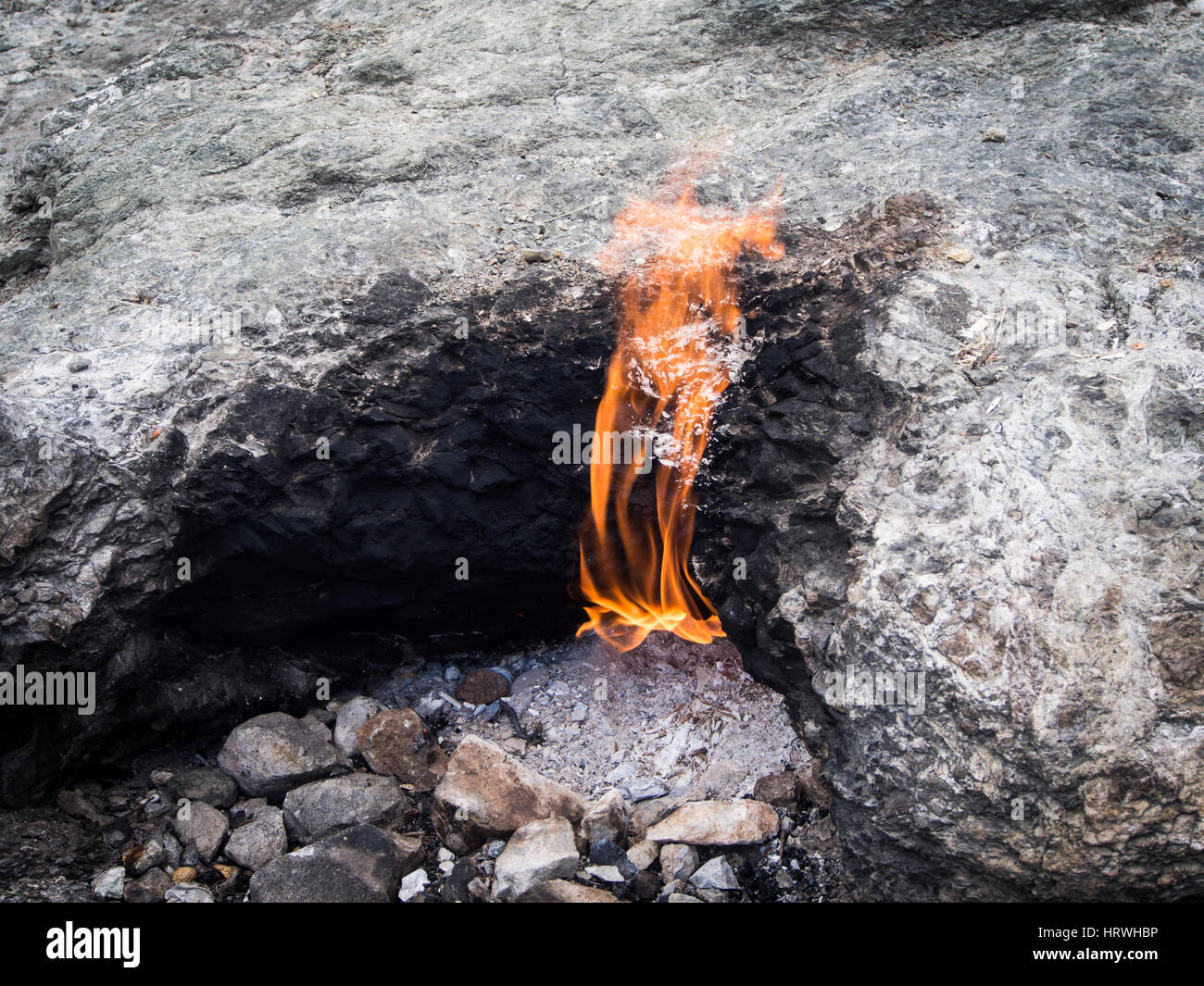 Chimaera Eternal Flame At Olympos Mountain Turkey Stock Photo Alamy