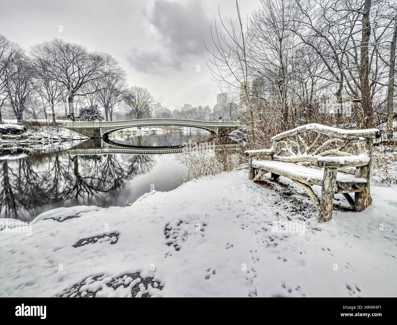 The Bow Bridge is a cast iron bridge located in Central Park, New York ...