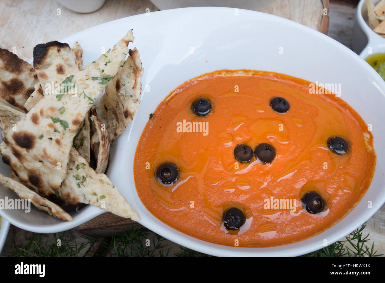 Indian Flat Bread and Dips Stock Photo Alamy