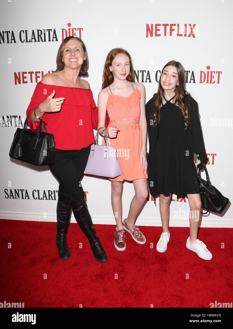 Los Angeles premiere of Netflix's 'Santa Clarita Diet' - Arrivals  Featuring: Molly Shannon, Stella Shannon Chesnut, Guest Where: Los Angeles, California, United States When: 01 Feb 2017 Stock Photo