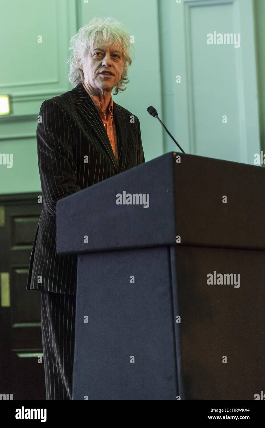 Key4Life Gala Dinner Evening at Grand Connaught Rooms in London supporting the groundbreaking charity that is tackling the root causes and not just the symptoms of re-offending.  Featuring: Sir Bob Geldof Where: London, United Kingdom When: 01 Feb 2017 Stock Photo