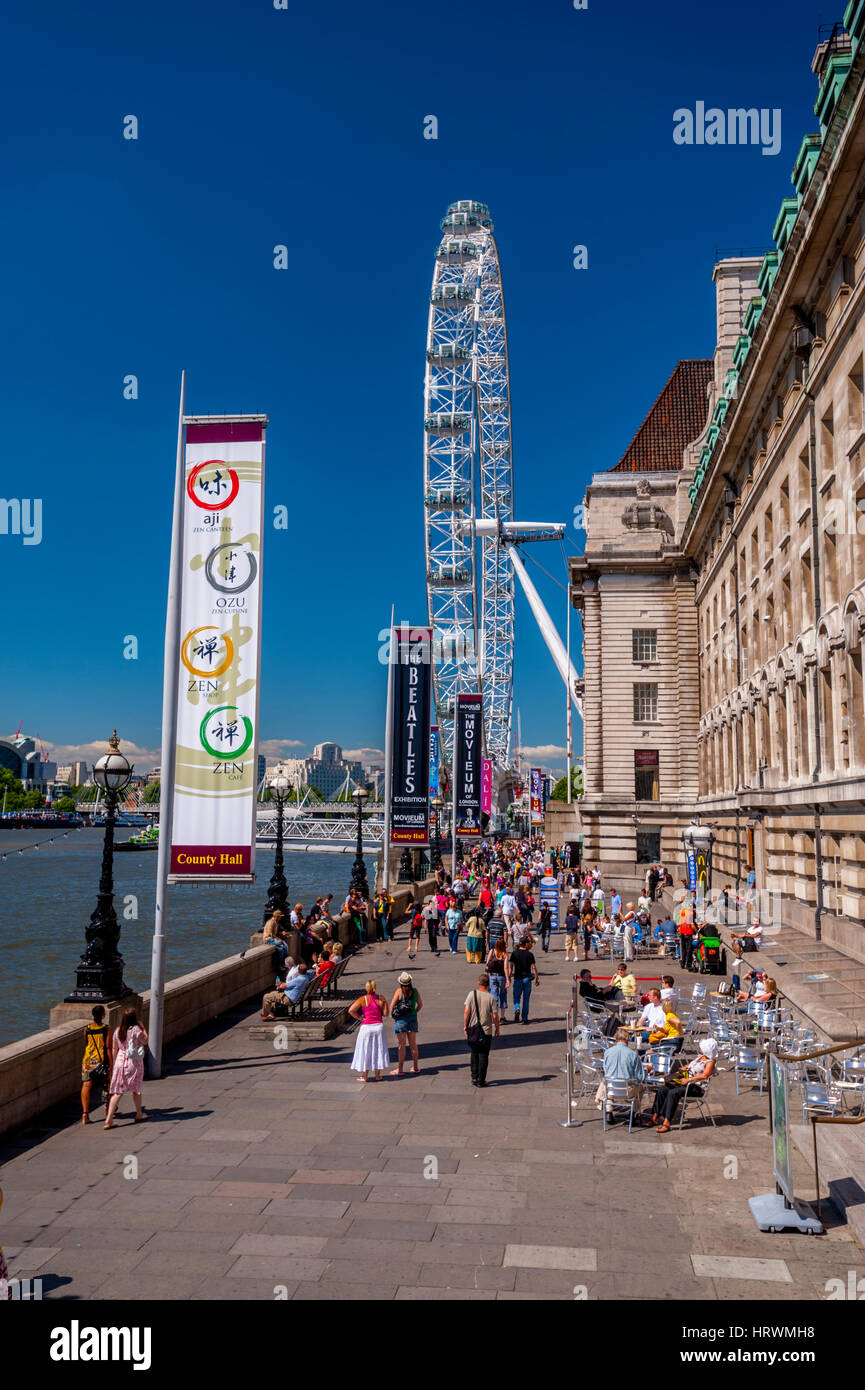 The london eye from Westminster bridge with county hall on the right ...