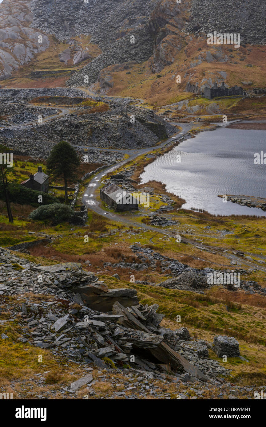 The old slate quarry above, Tanygrisiau and Blaenau Ffestiniog Wales