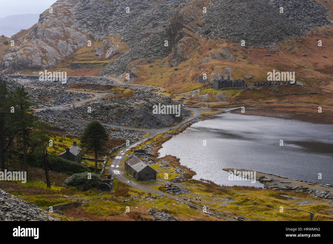 The old slate quarry above, Tanygrisiau and Blaenau Ffestiniog Wales
