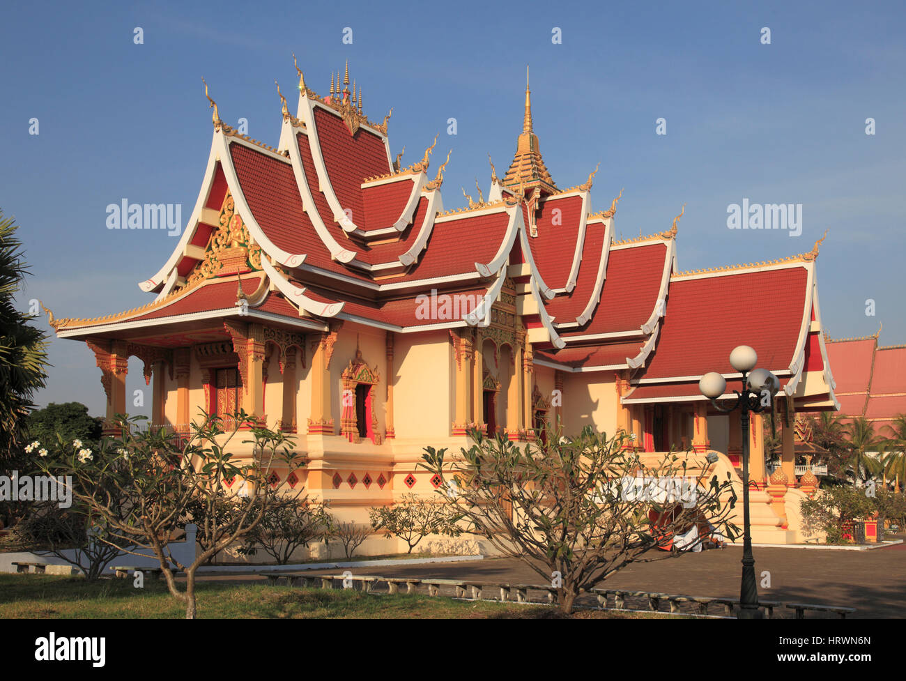Laos, Vientiane, Pha That Luang, wat, buddhist temple, Stock Photo