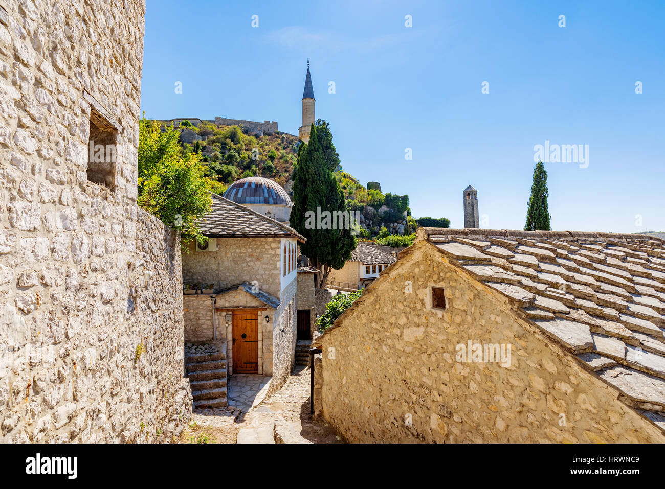 Pocitelj old town ancient architecture on a sunny day Stock Photo