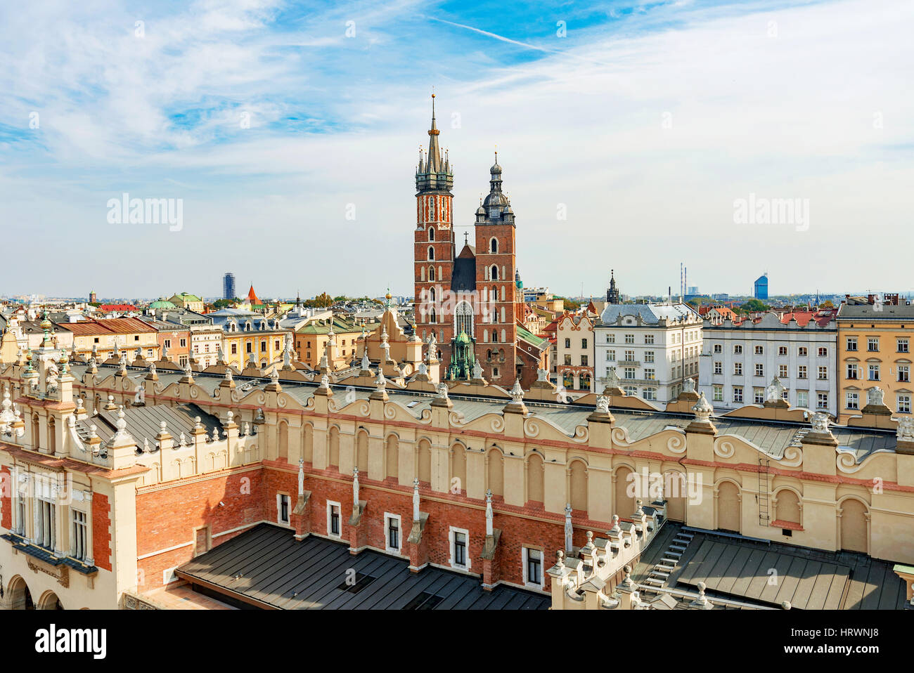 View of Krakow old town architecture Stock Photo