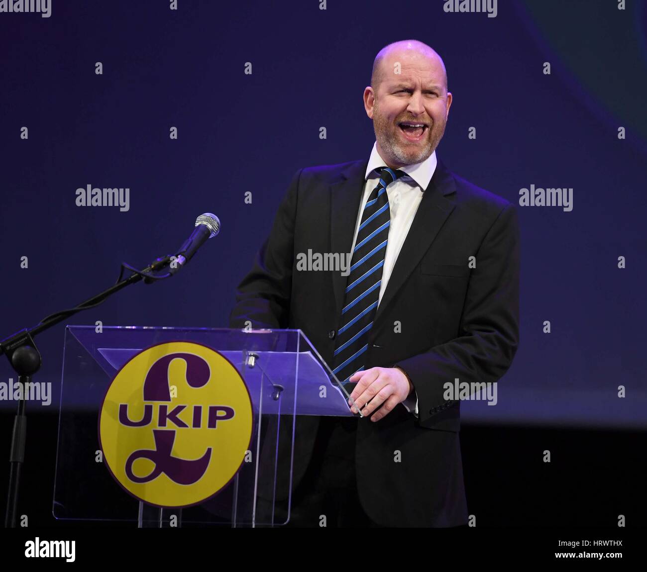 Weymouth, Dorset, UK. 4th Mar, 2017. UK Independence Party conference, UKIP, Conference speech by Paul Nuttall, MEP and Party Leader Credit: Dorset Media Service/Alamy Live News Stock Photo