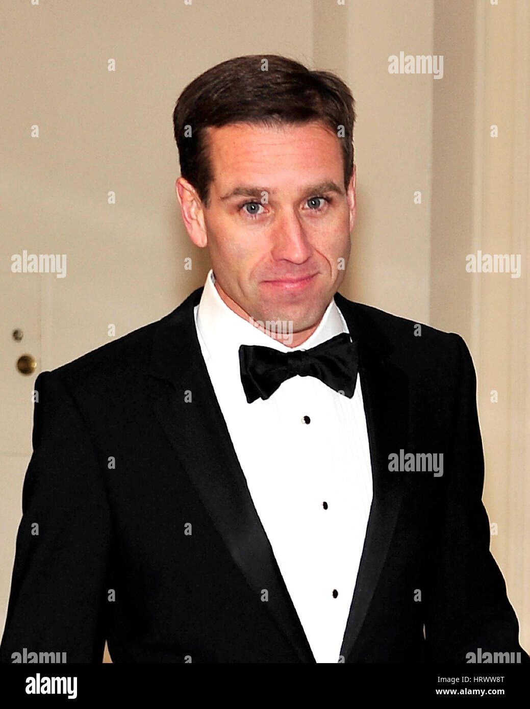 Joseph Beau Biden, III, Attorney General of Delaware arrives for the State Dinner in honor of President Hu Jintao of China at the White House In Washington, DC on Wednesday, January 19, 2011. Beau Biden passed away on May 30, 2015 from brain cancer. He was 46 years old. It was reported on Thursday, March 2, 2017 that his brother, Hunter, is in a relationship Beau's wife, Hallie, following his own separation separation from his wife, Kathleen, in late 2015. Credit: Ron Sachs/CNP - NO WIRE SERVICE - Photo: Ron Sachs/Consolidated News Photos/Ron Sachs/CNP Stock Photo