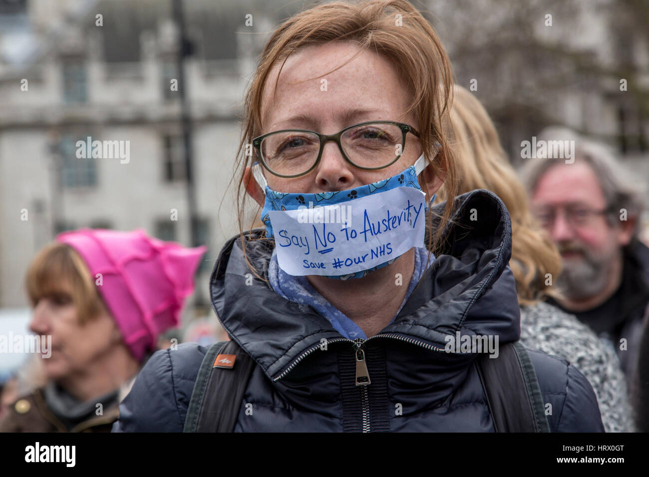 London, United Kingdom – 4 March, 2017: Thousands of activists participate in a London demonstration #OurNHS to protest cuts and the privatization of the UK's healthcare service. Credit: Dominika Zarzycka/Alamy Live News Stock Photo