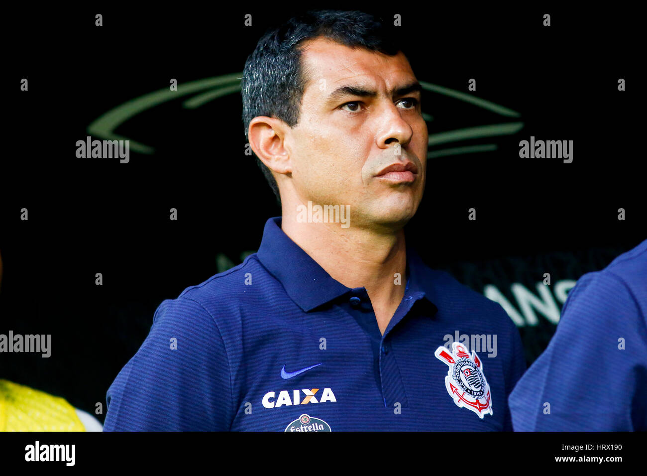 SÃO PAULO, SP - 04.03.2017: CORINTHIANS X SANTOS - Fabio Carille during the match between Corinthians and Santos held at the Arena Corinthians, East Zone of São Paulo. The classic is valid for the 7th round of Paulistão Itaipava 2017. (Photo: Marco Galvão/Fotoarena) Stock Photo