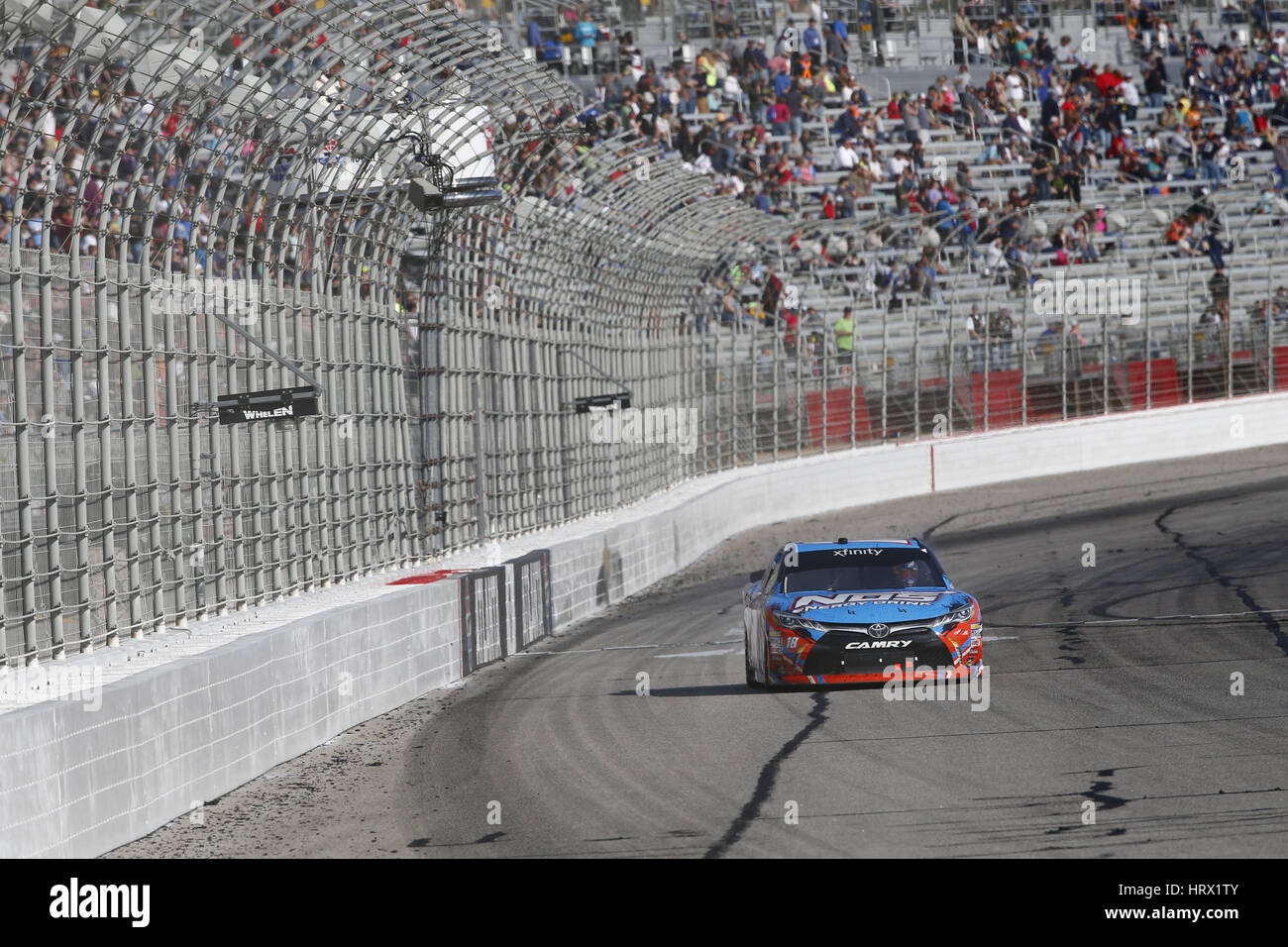 Hampton, Georgia, USA. 4th Mar, 2017. March 04, 2017 - Hampton, Georgia, USA: Kyle Busch (18) wins the Rinnai 250 at Atlanta Motor Speedway in Hampton, Georgia. Credit: Justin R. Noe Asp Inc/ASP/ZUMA Wire/Alamy Live News Stock Photo