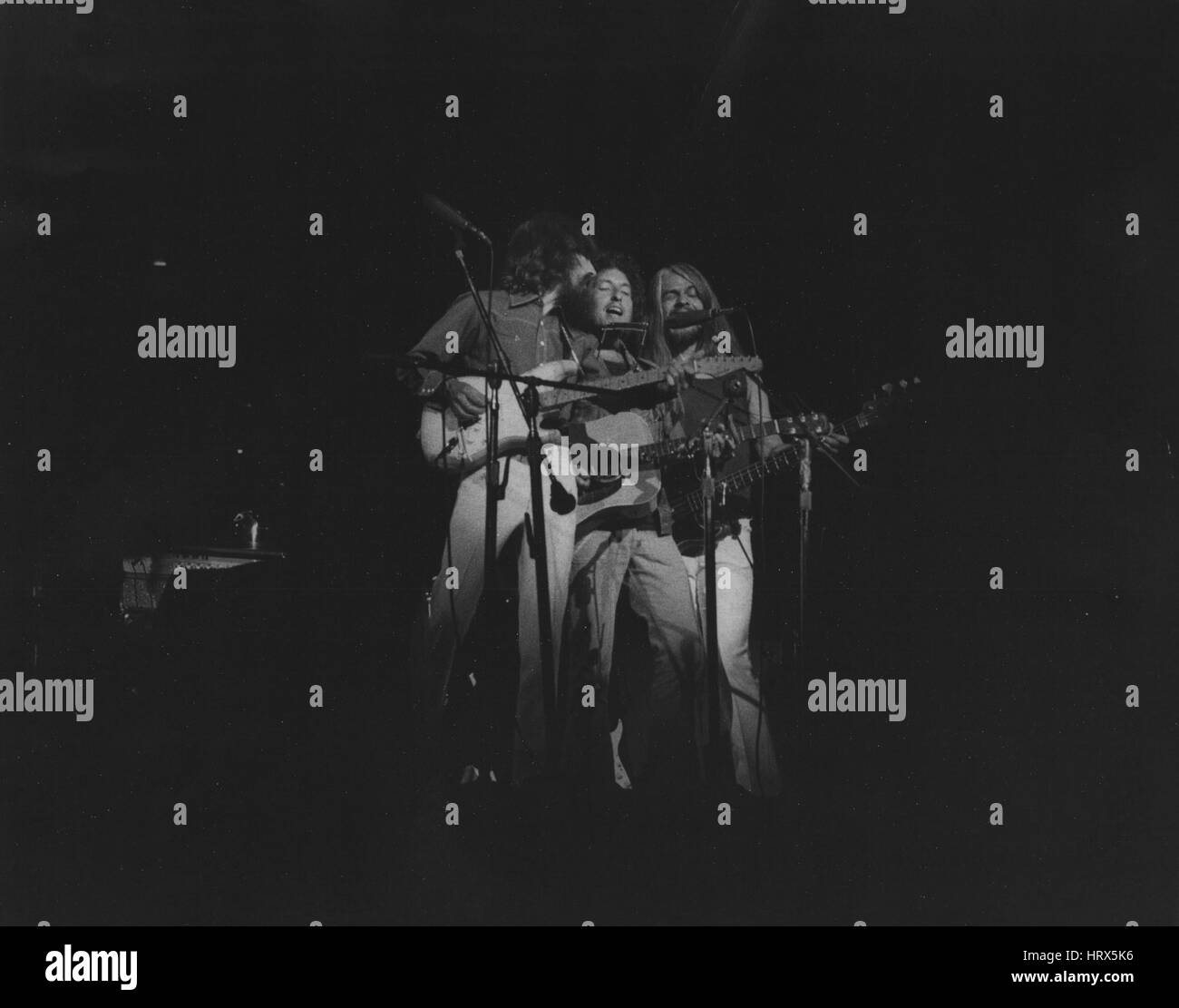 Jan. 1, 1970 - George Harrison - Bob Dylan - Eric Clapton at the Paltina benefit mudsion sn. Canada. (Credit Image: © Keystone Press Agency/Keystone USA via ZUMAPRESS.com) Stock Photo