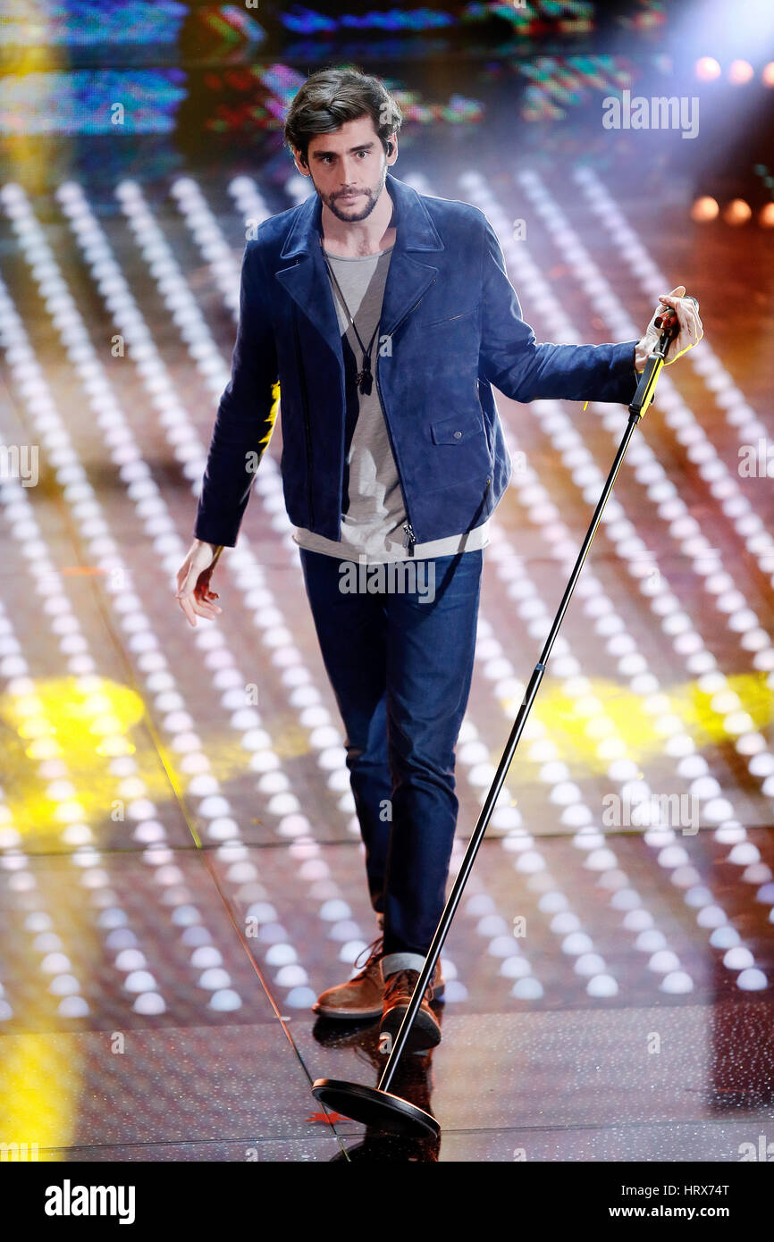 SANREMO, ITALY, February 12: Singer Alvaro Soler performs during the 67th  Sanremo Song Festival on February 12, 2017, in Sanremo, Italy Stock Photo -  Alamy