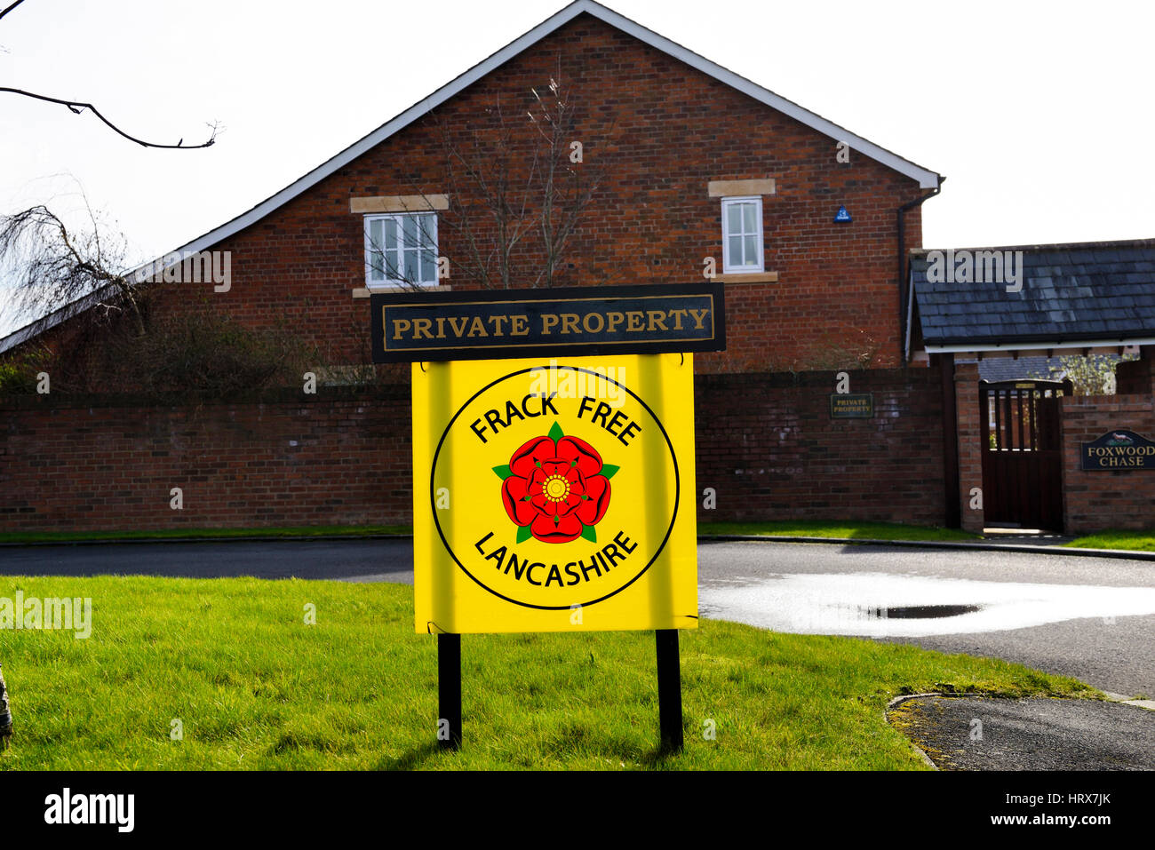 Signs along Preston New Road erected by locals who are against