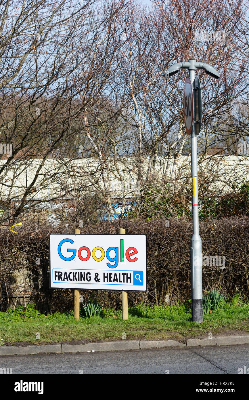 Signs along Preston New Road erected by locals who are against