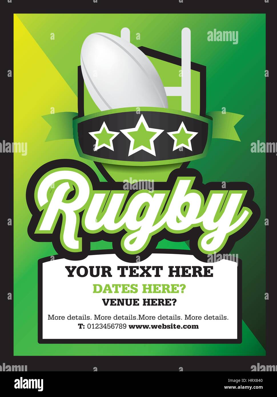 Poster Ad Advertisement Marketing Or Promotion Flyer For A Rugby Stock Vector Image Art Alamy