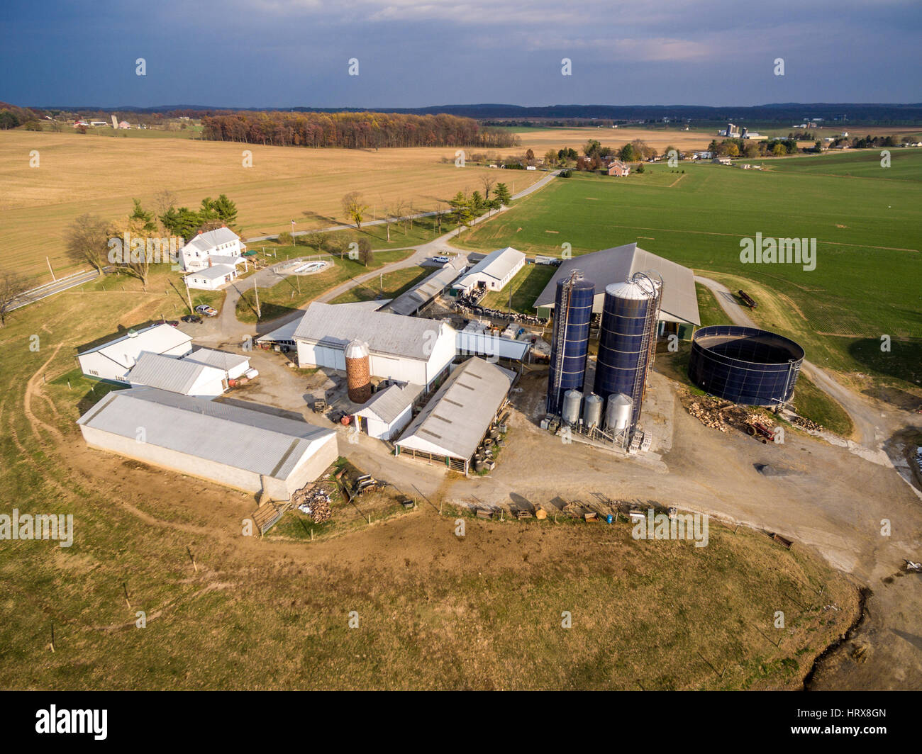 Aerial view of diary farm in Frederick Maryland Stock Photo Alamy