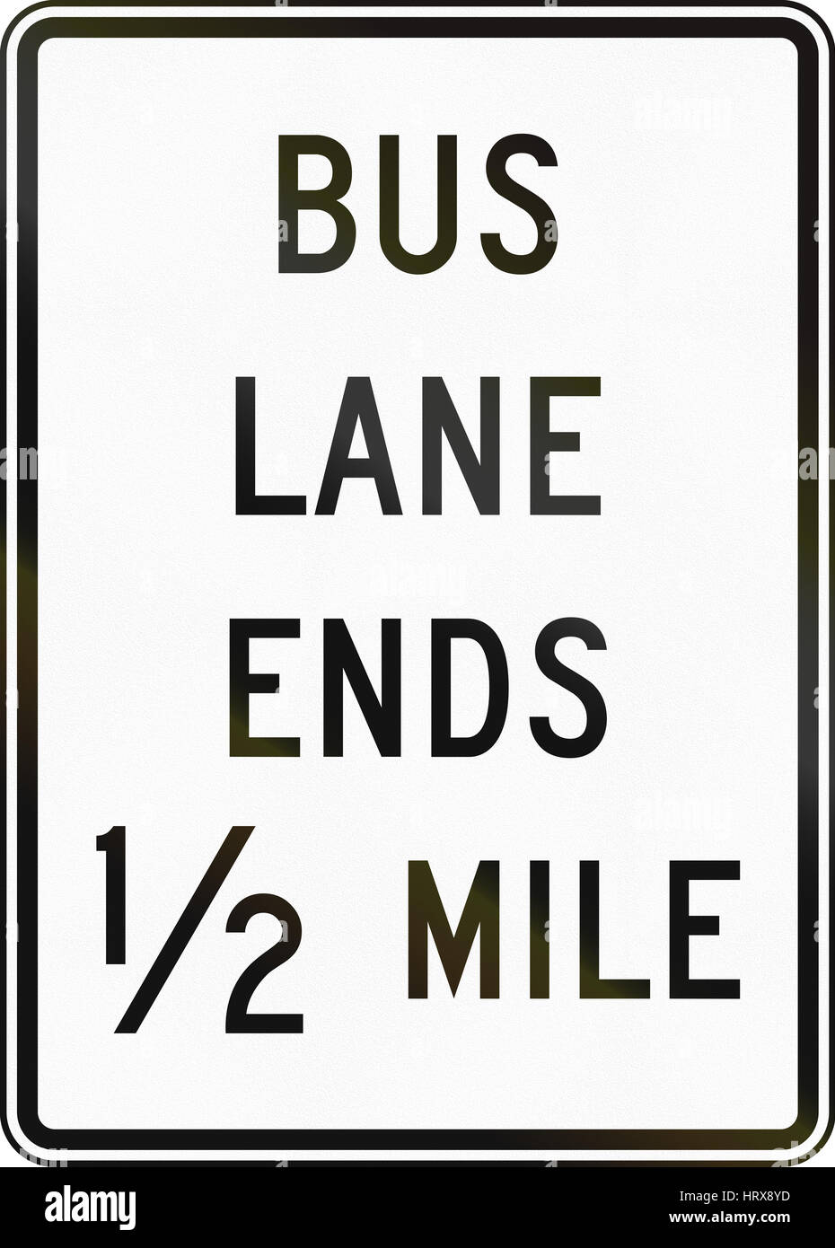 United States MUTCD road sign Bus lane ends Stock Photo Alamy