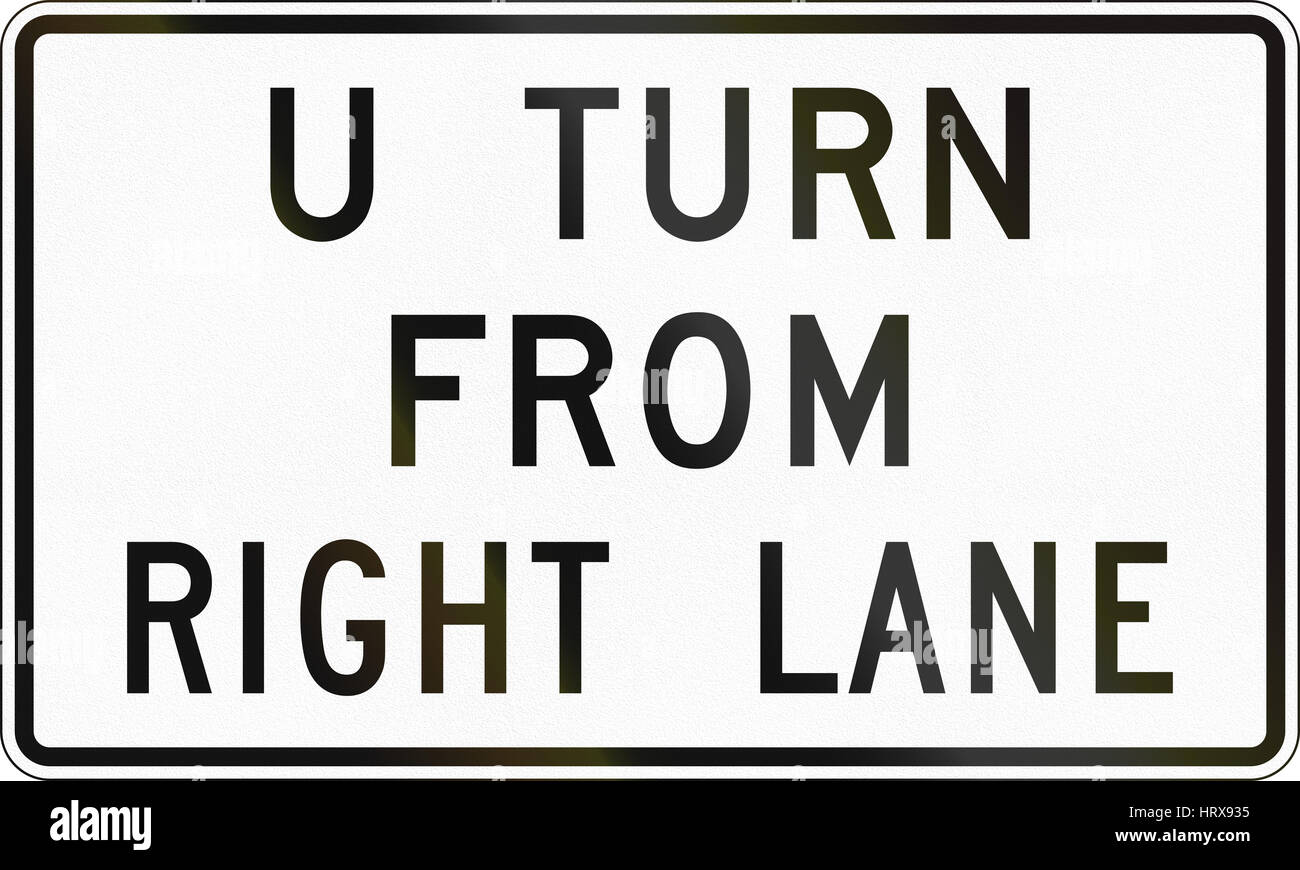 United States MUTCD road sign Allowed turns Stock Photo Alamy