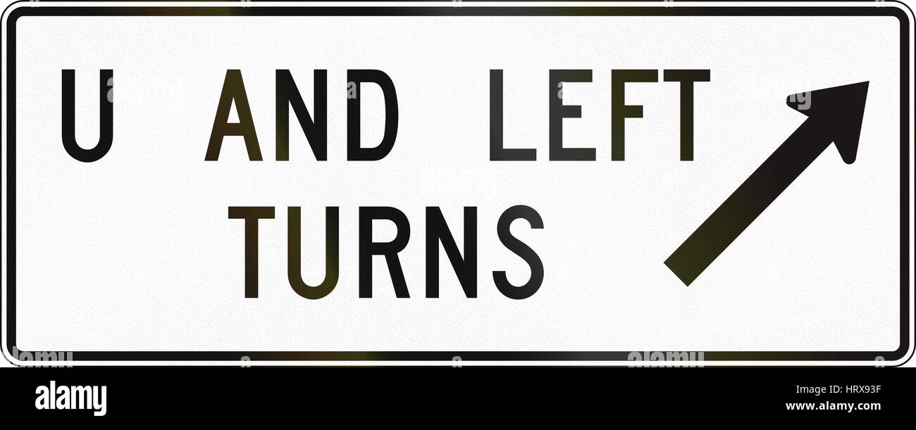 United States MUTCD road sign Allowed turns Stock Photo Alamy