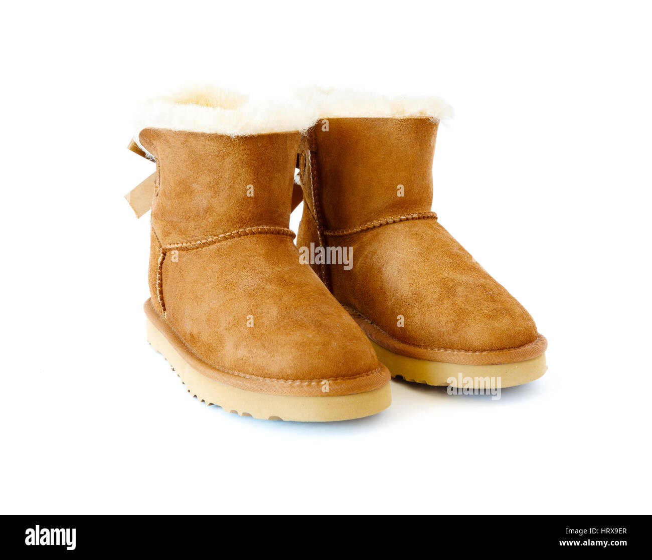 pair of uggs with fur Stock Photo - Alamy