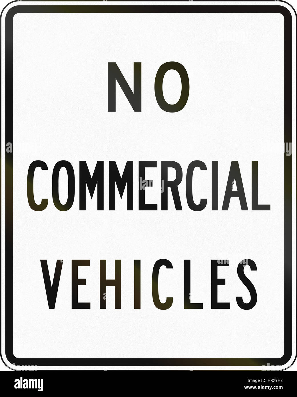 United States MUTCD road sign No commercial vehicles Stock Photo Alamy