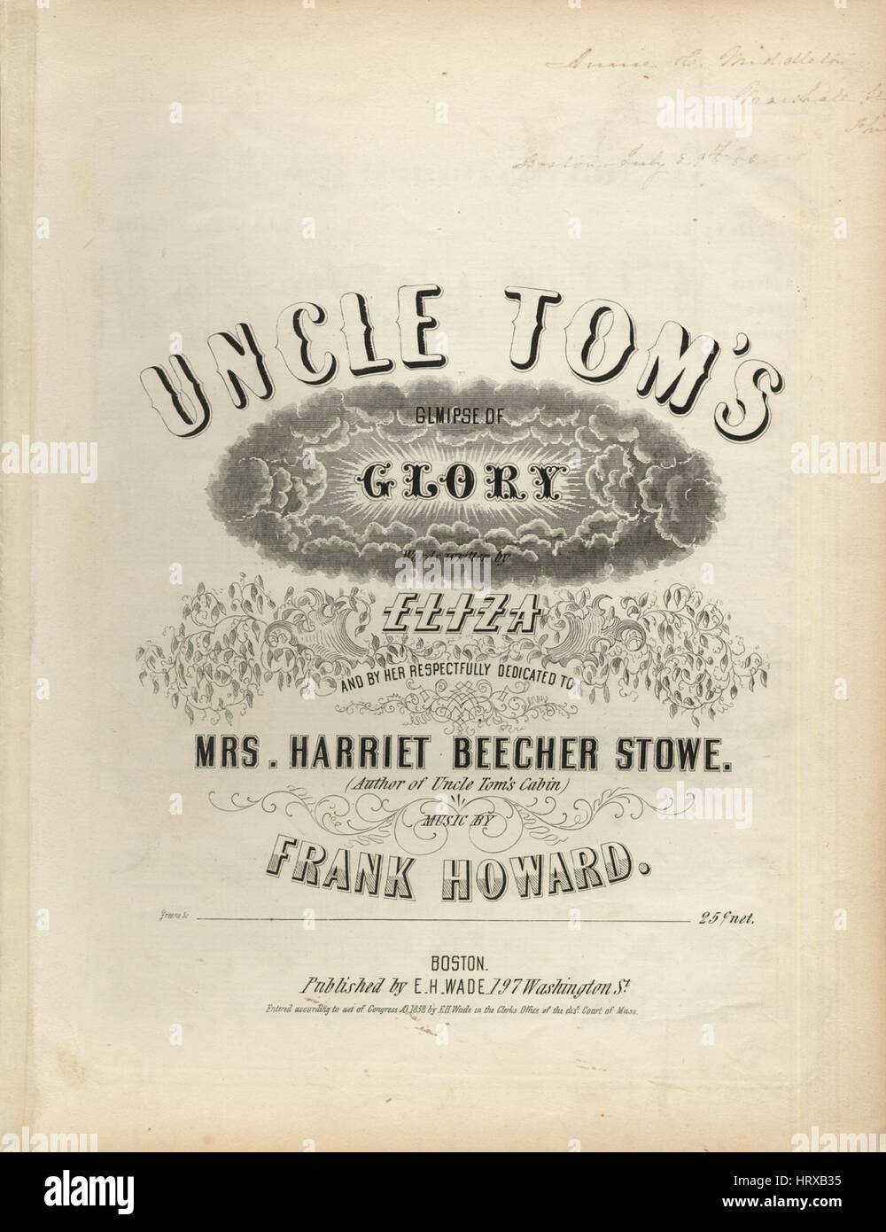 Sheet Music Cover Image Of The Song Uncle Tom S Glmipse Sic Of