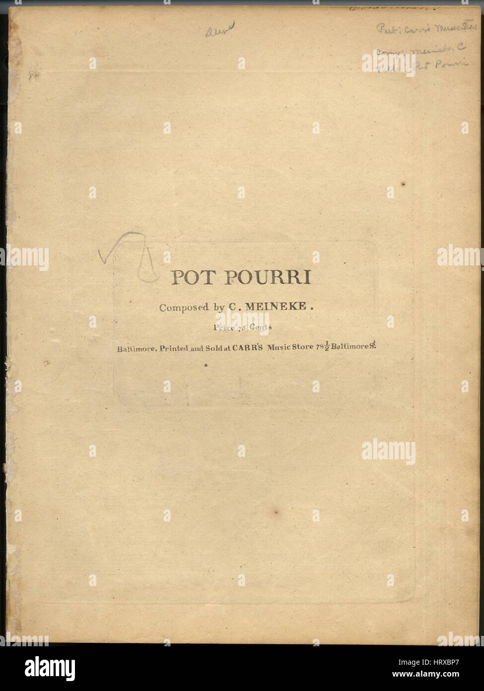 Sheet music cover image of the song 'Pot Pourri', with original