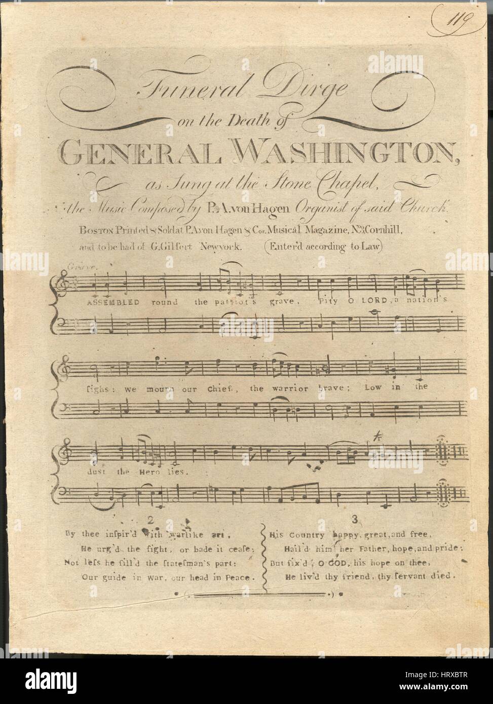 Sheet music cover image of the song 'Funeral Dirge on the Death of